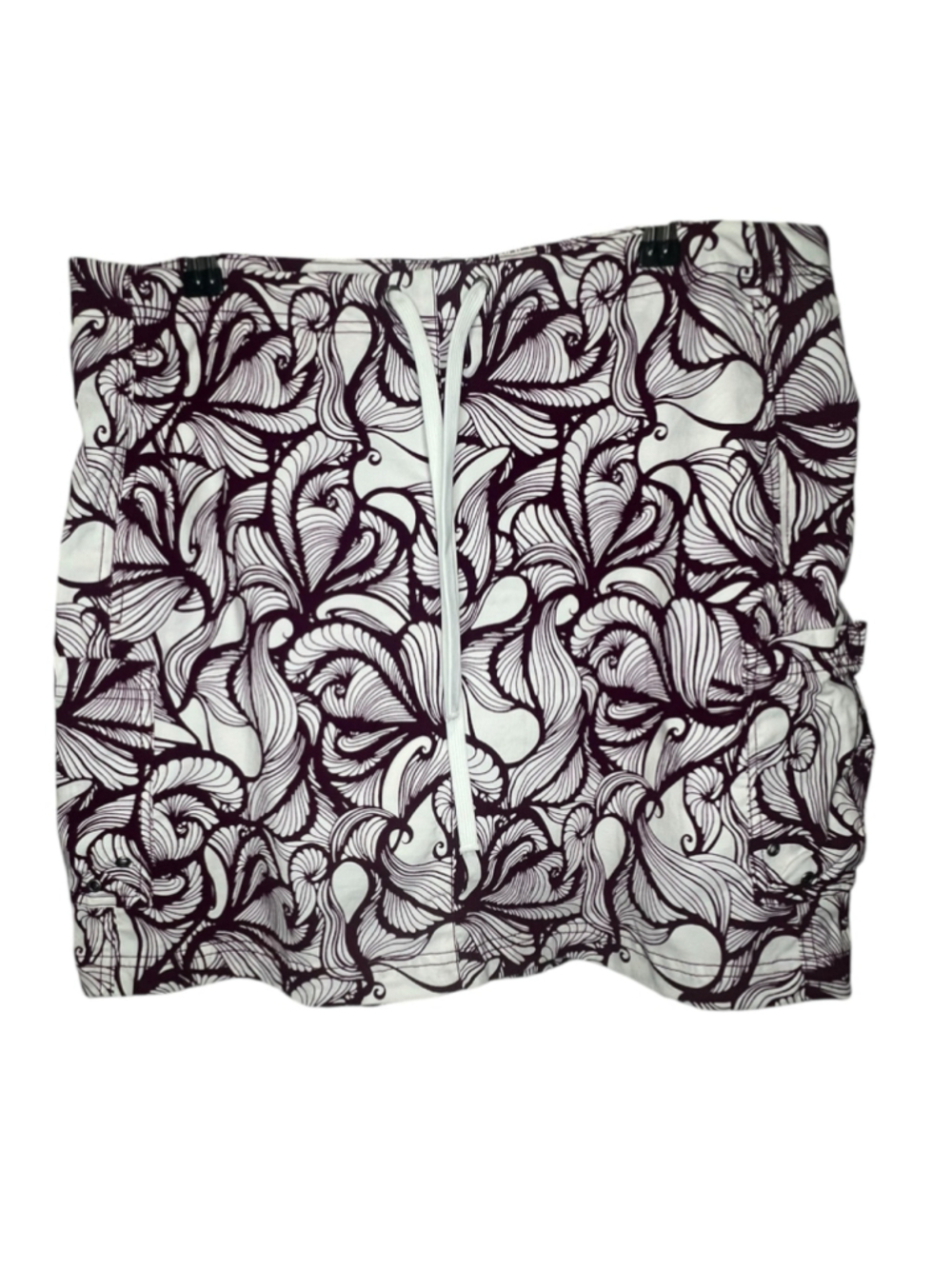 Title Nine Purple And White Abstract Floral Print Athletic Tennis Hiking Skort